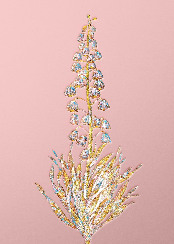 Gold Rainbow Mosaic Flower