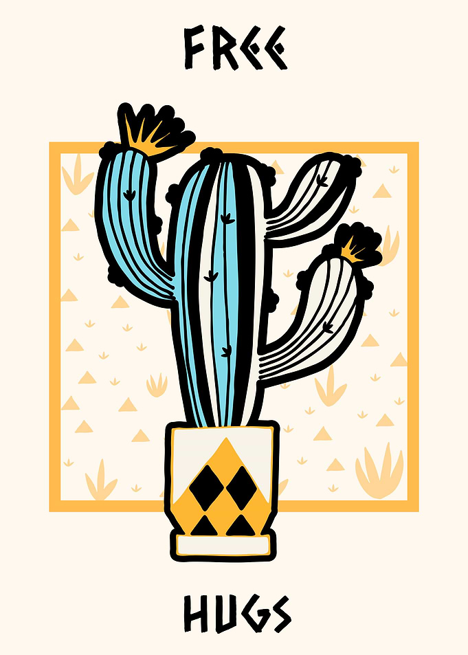 Funny Cactus free hugs