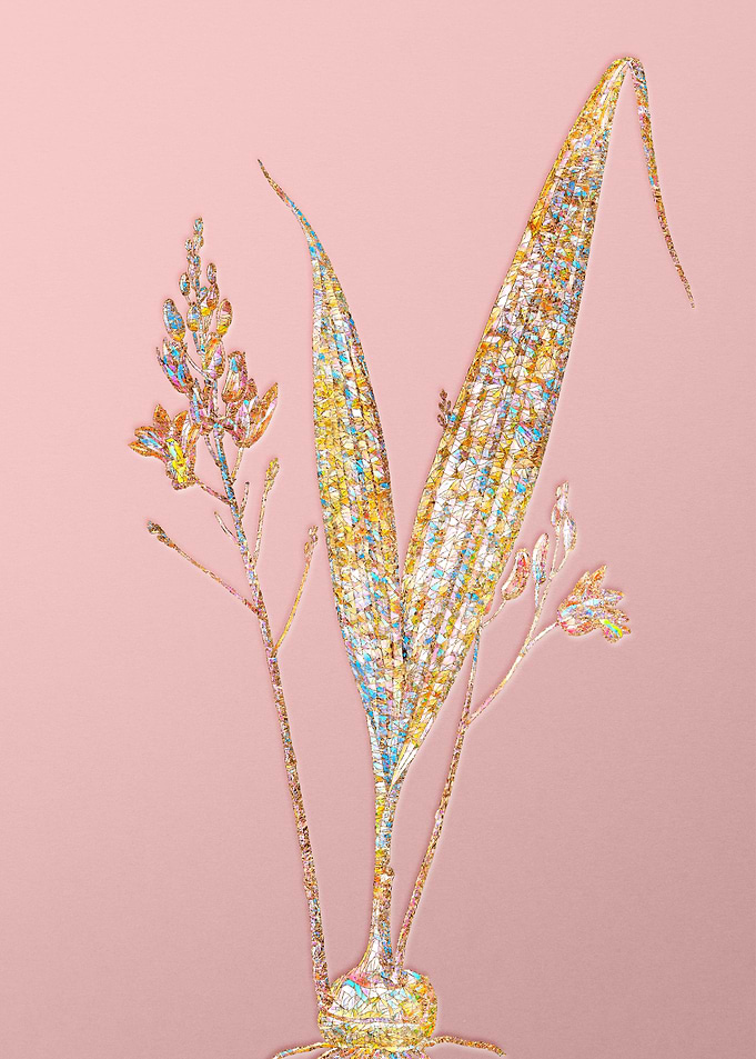 Pink Crystal Mosaic Flower