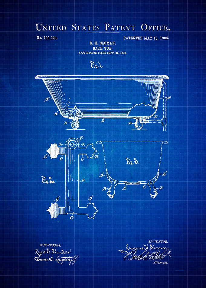 Bathtub Patent Print