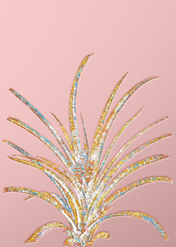 Pink Crystal Mosaic Flower