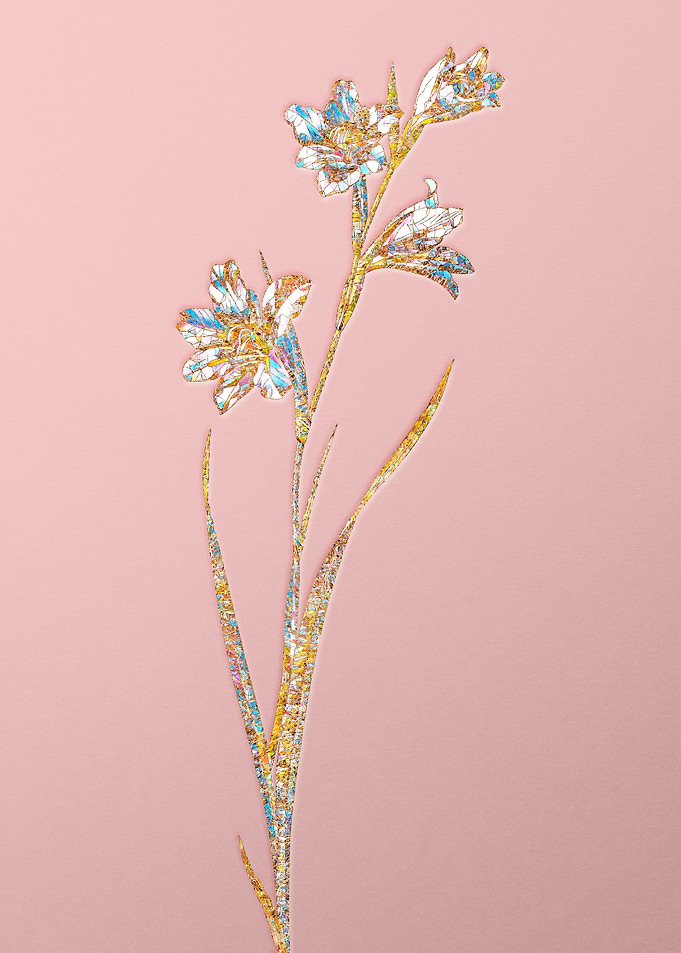 Gold Rainbow Mosaic Flower