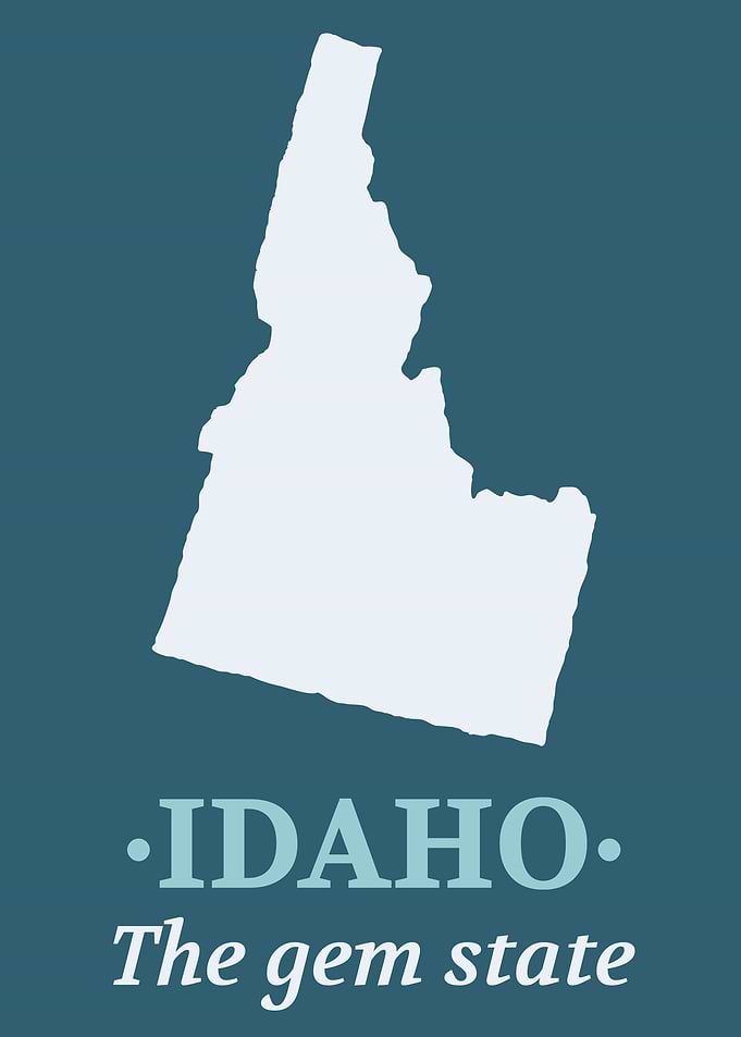 Idaho the gem state map