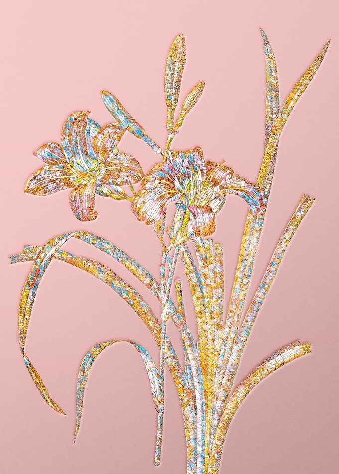 Pink Rainbow Mosaic Flower