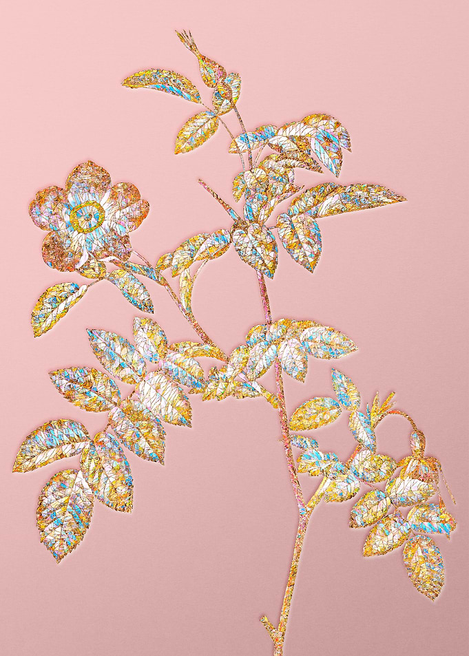 Pink Crystal Mosaic Flower