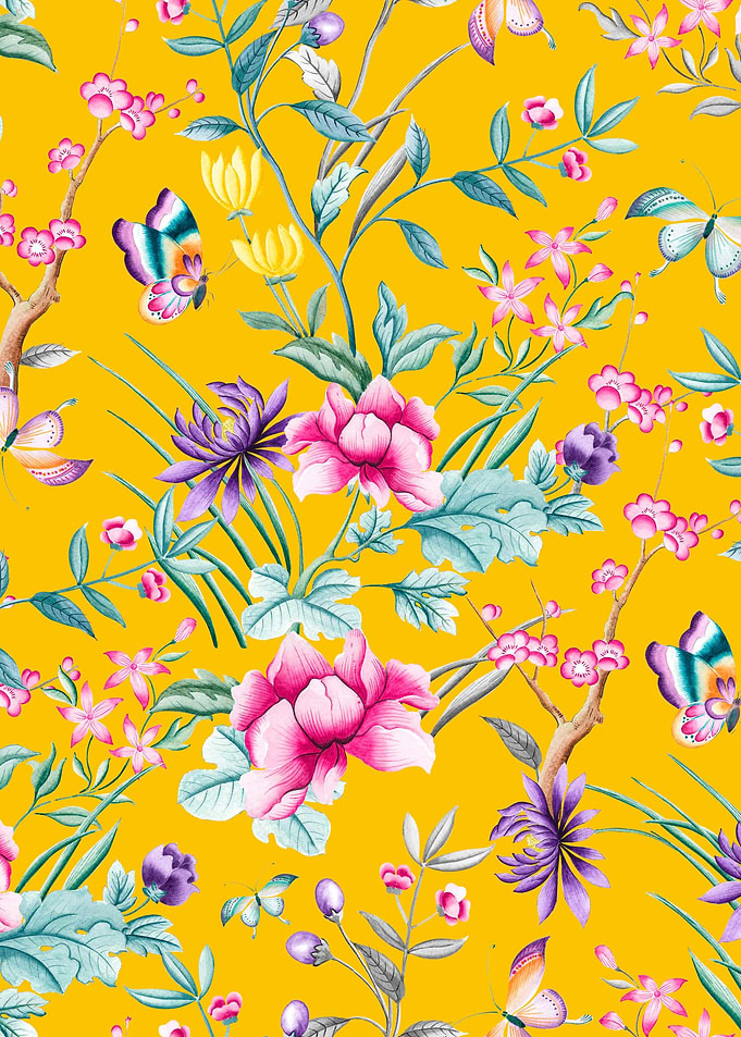 Yellow Chinese Floral