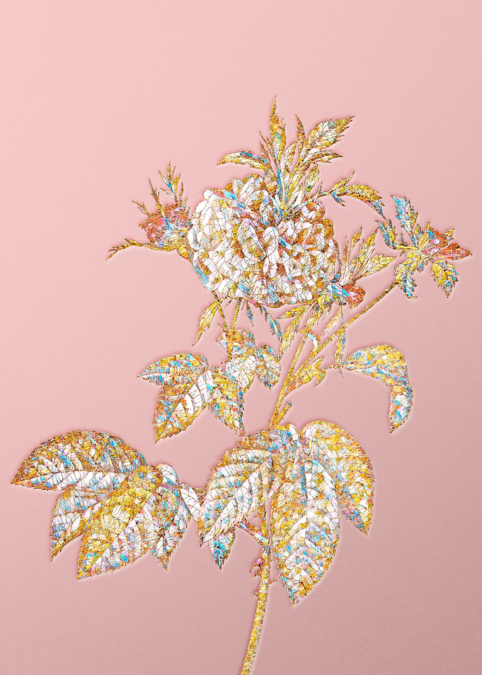 Pink Crystal Mosaic Flower