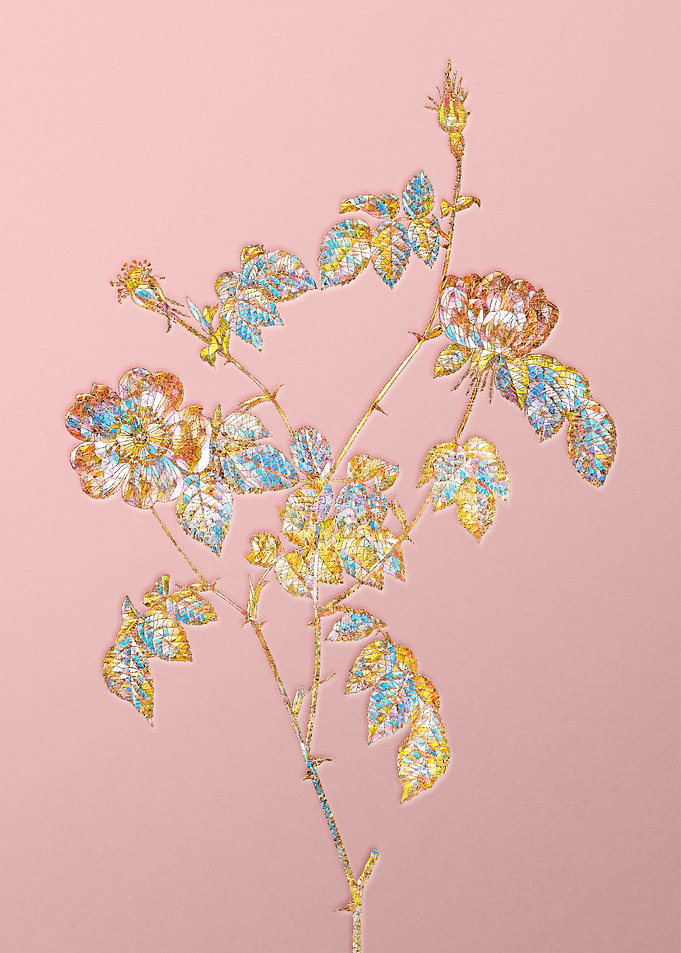 Pink Crystal Mosaic Flower
