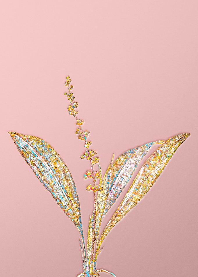 Gold Rainbow Mosaic Flower