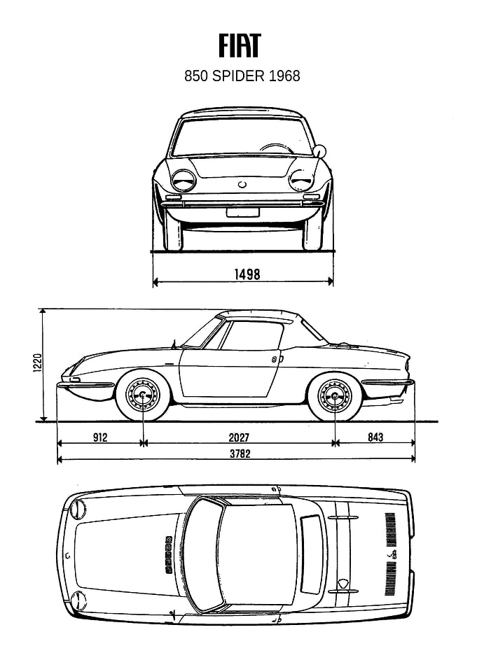 BNW Fiat 850 Spider 1968