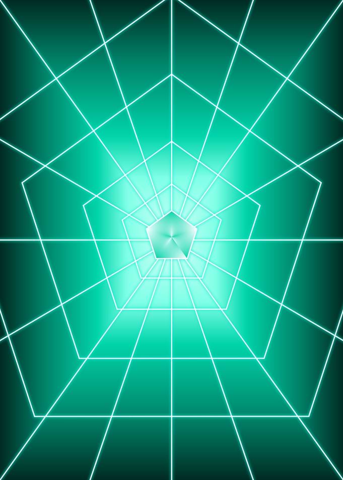 Turquoise Pentagon Dark
