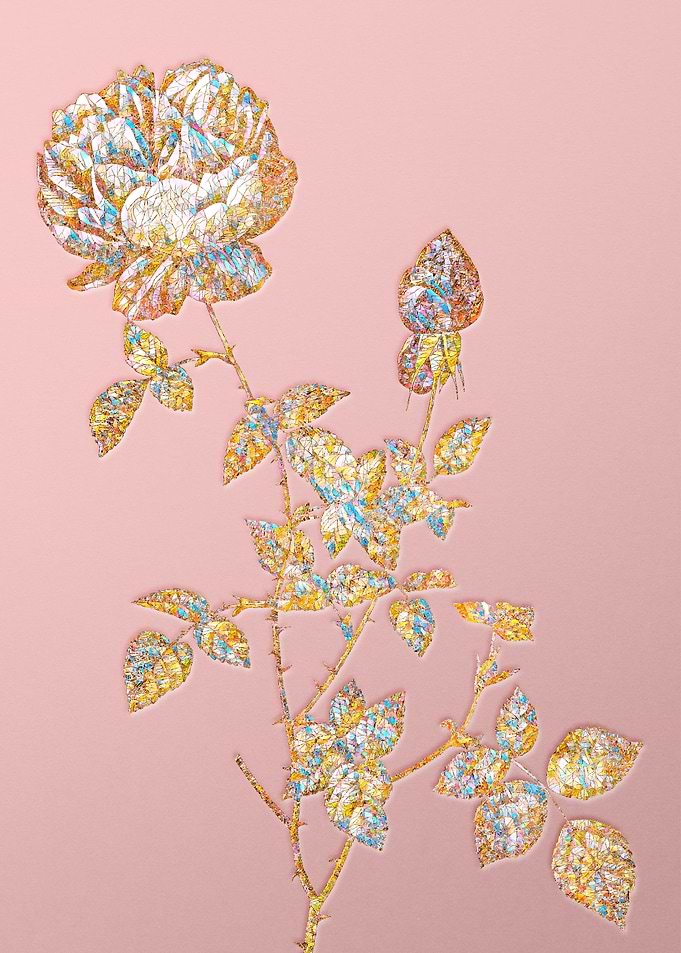 Pink Crystal Mosaic Flower