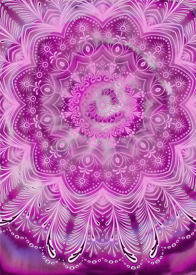 Pink watercolor mandala
