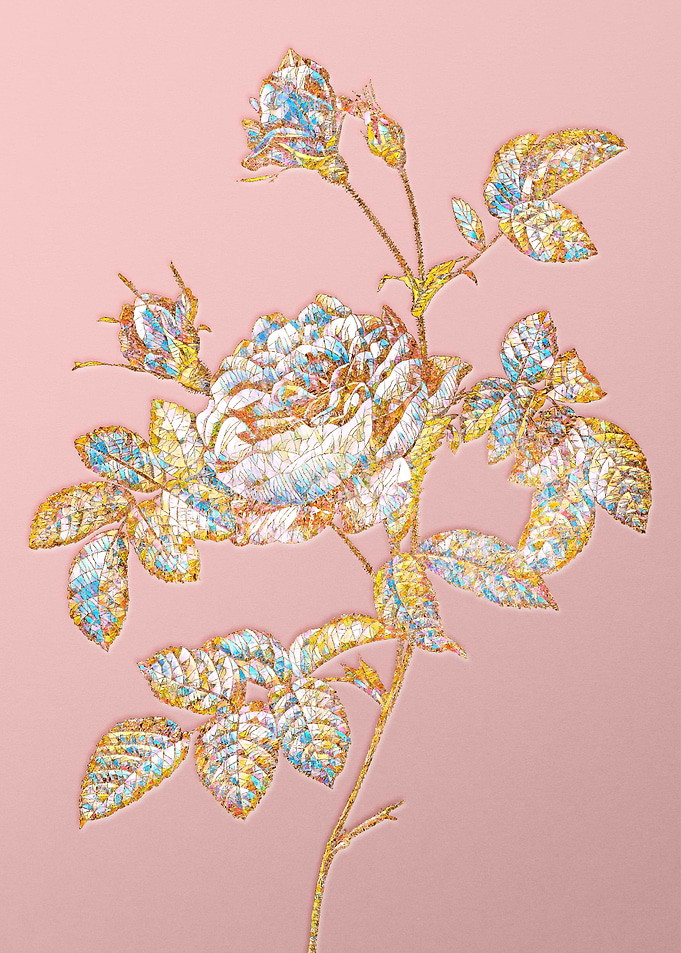 Gold Crystal Mosaic Roses