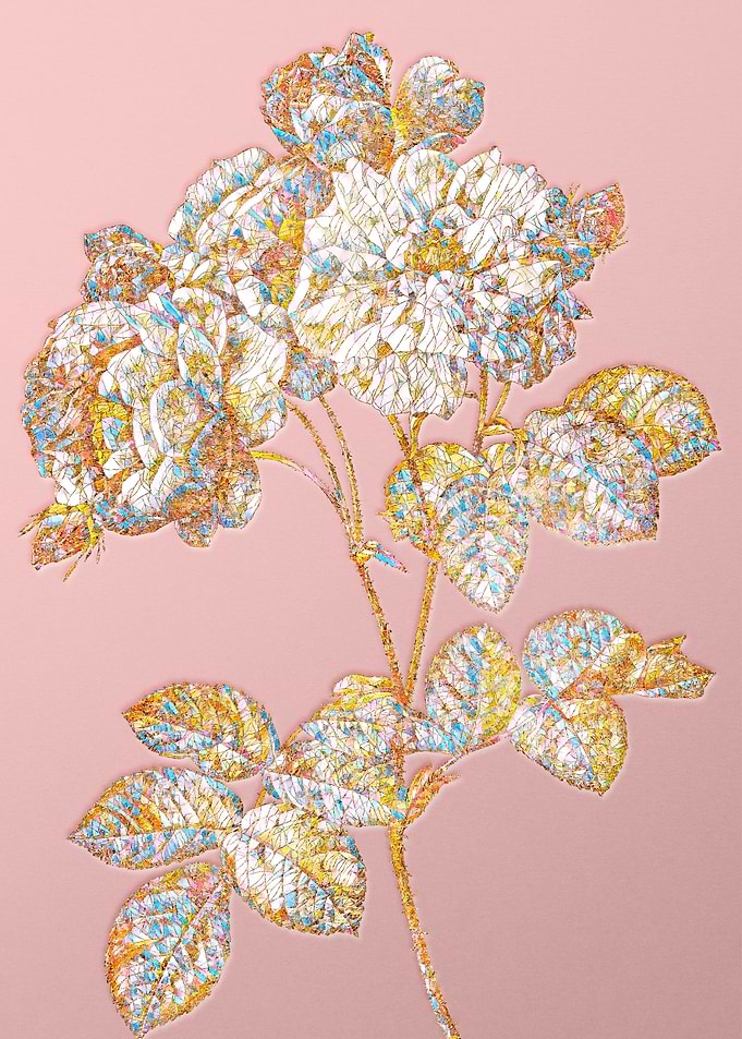 Pink Crystal Mosaic Flower