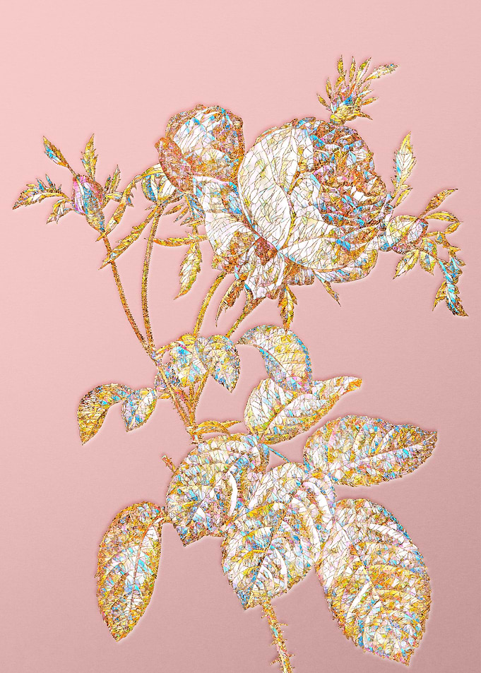 Pink Crystal Mosaic Flower
