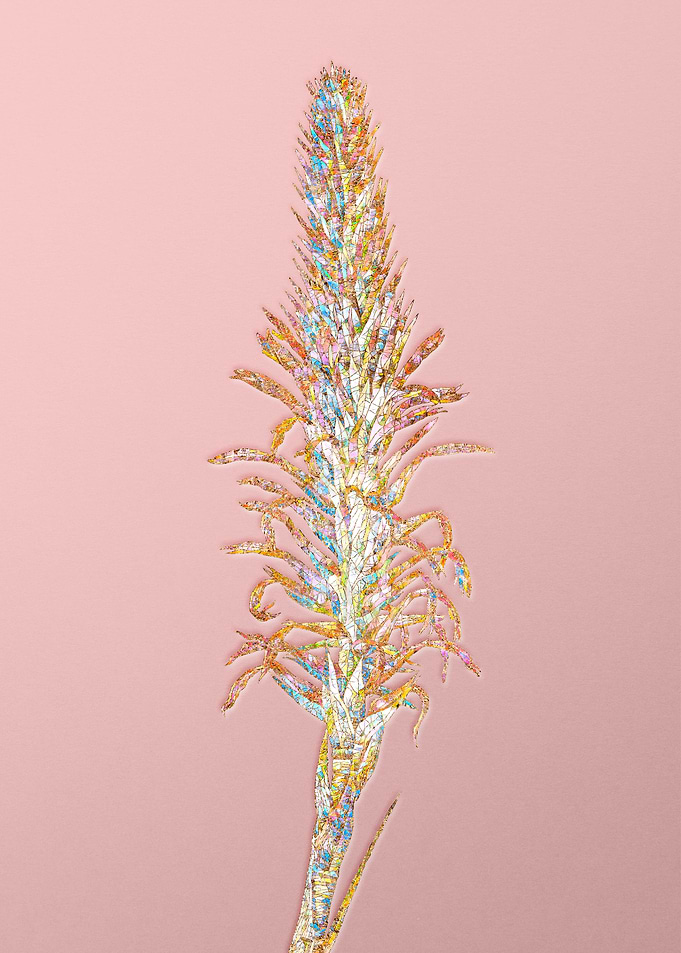 Pink Rainbow Mosaic Flower