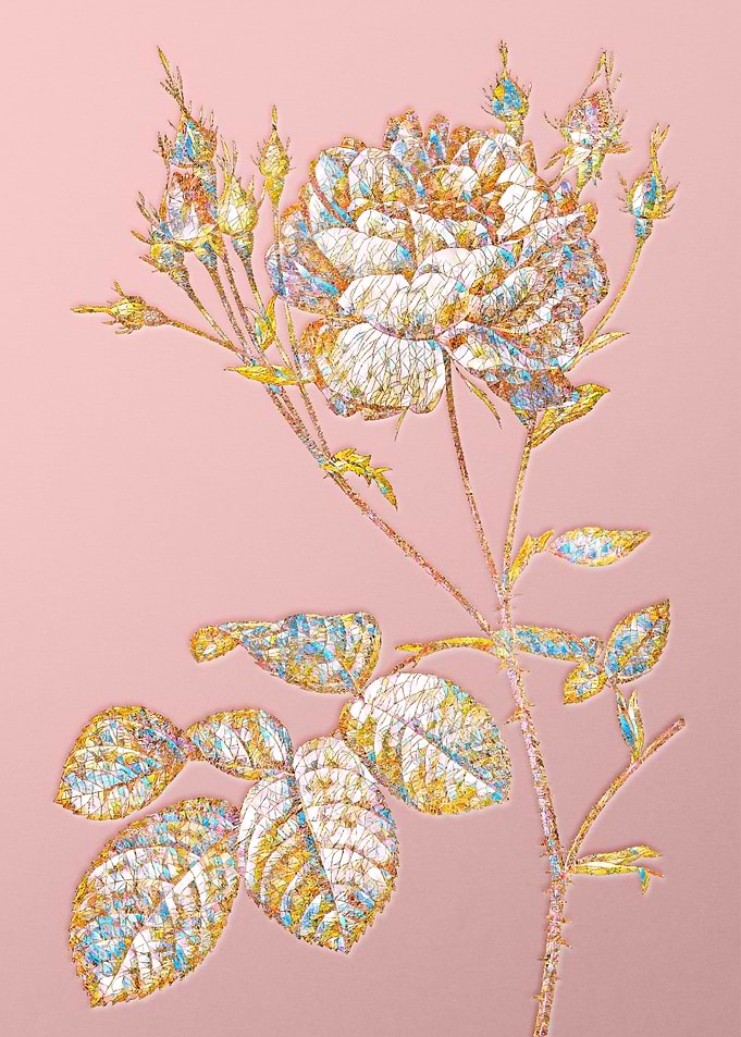 Pink Crystal Mosaic Flower