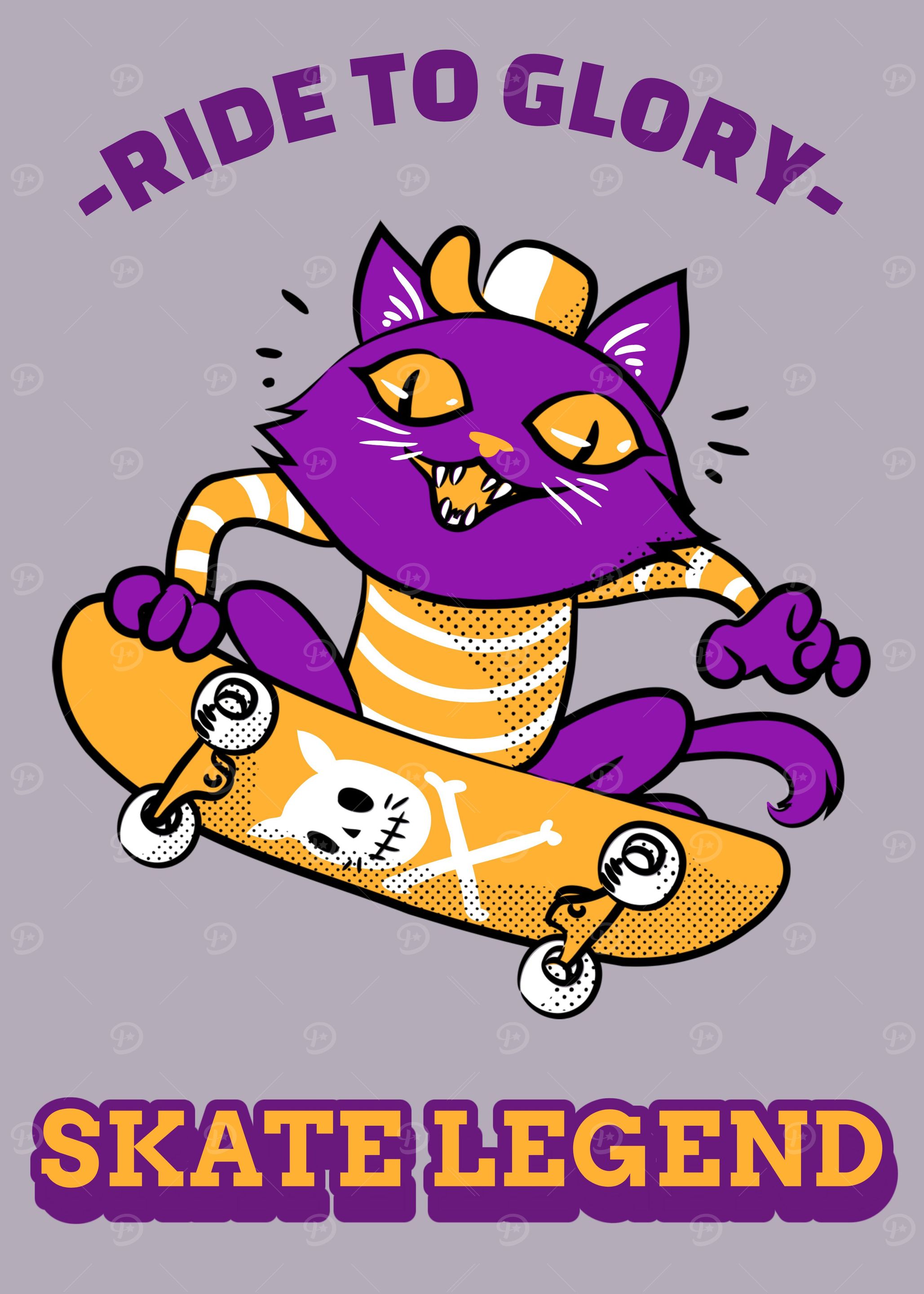 Funny Skater Cat Quote