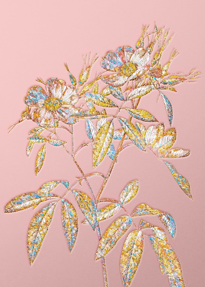Gold Crystal Mosaic Roses