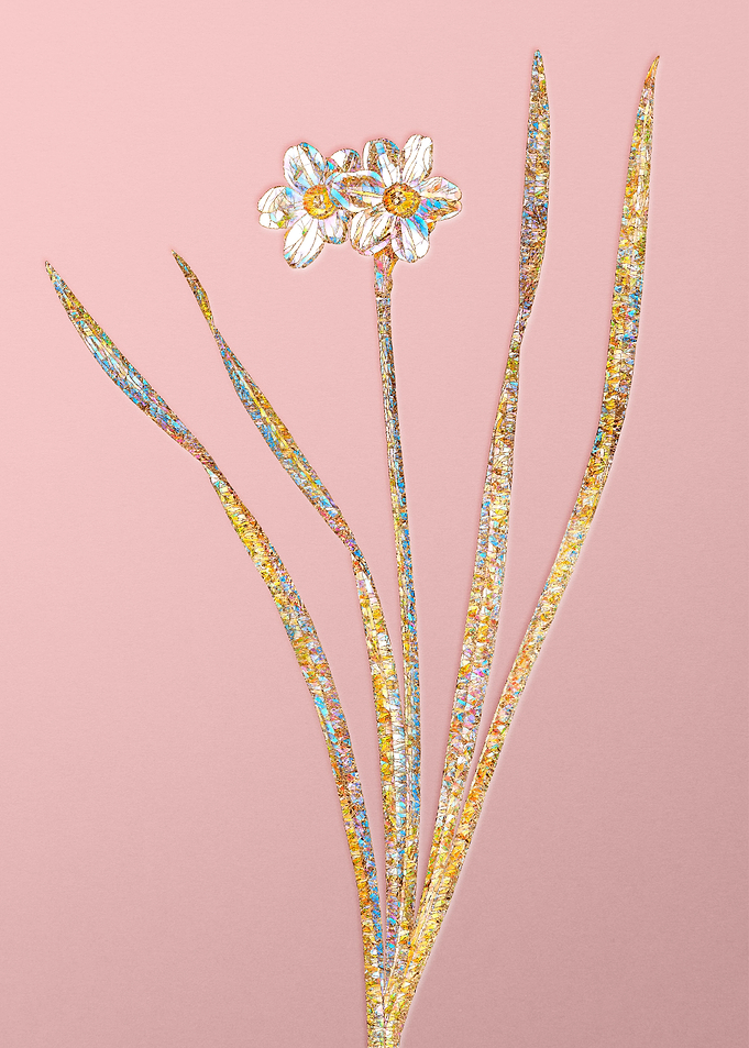 Pink Rainbow Mosaic Flower