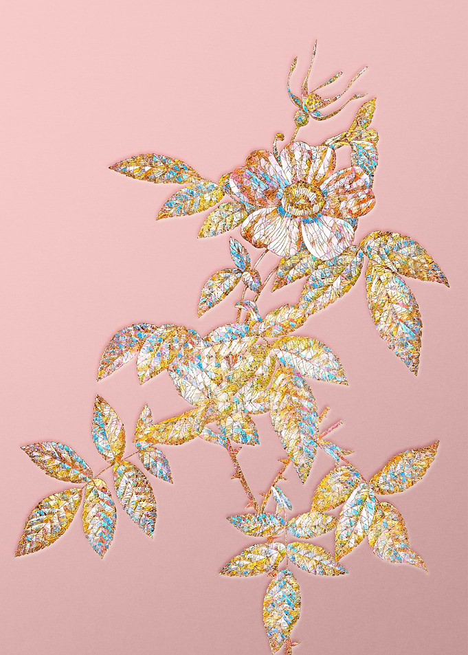 Pink Crystal Mosaic Flower