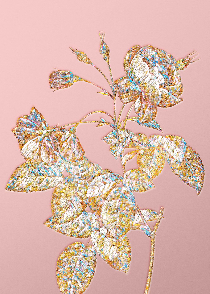 Pink Crystal Mosaic Flower