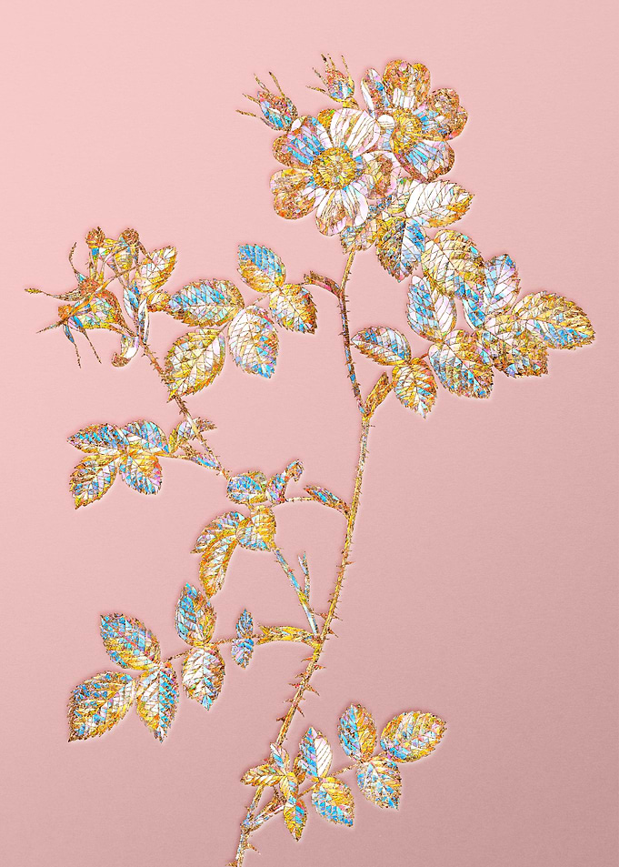 Pink Rainbow Mosaic Flower