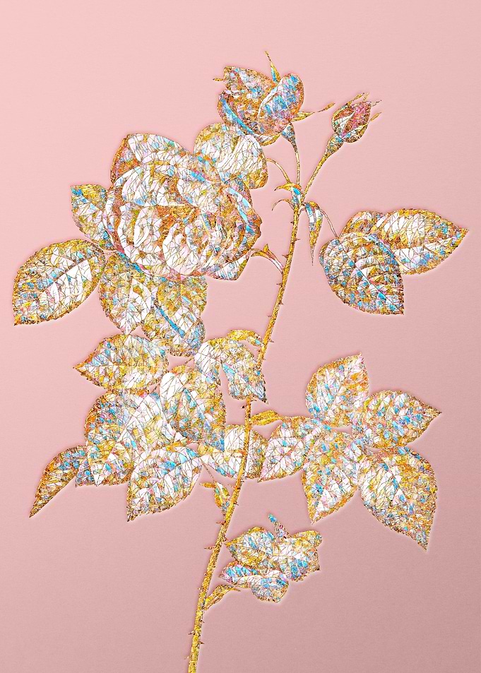 Pink Crystal Mosaic Flower