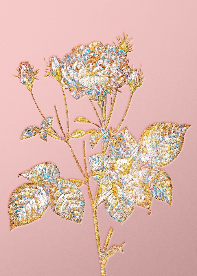 Gold Crystal Mosaic Roses