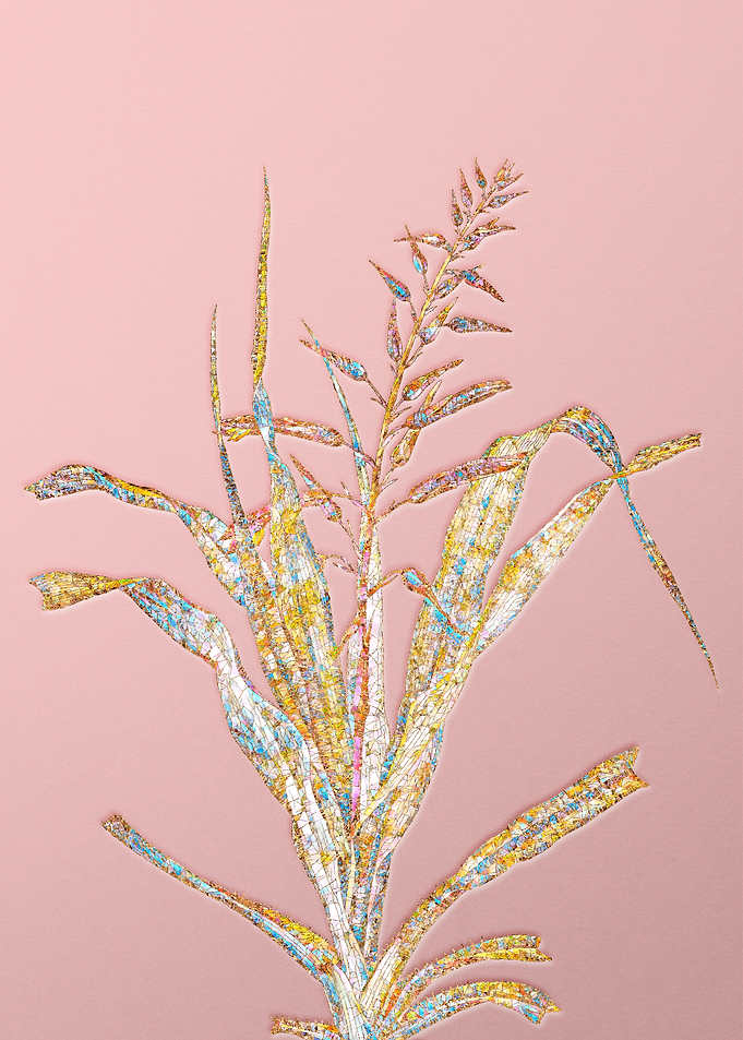 Pink Rainbow Mosaic Flower