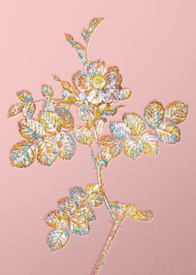 Pink Rainbow Mosaic Flower