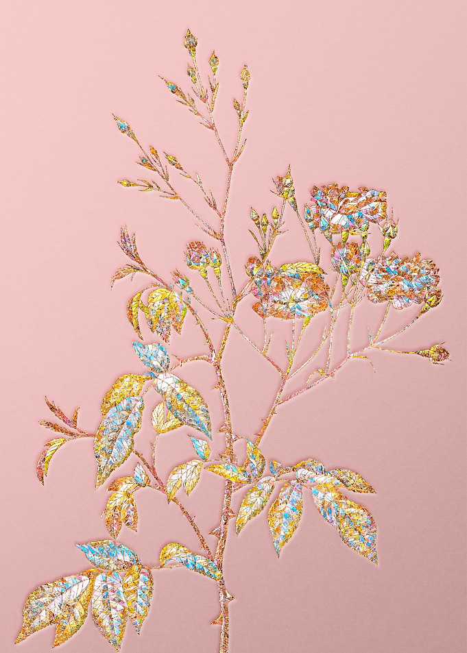 Gold Crystal Mosaic Roses