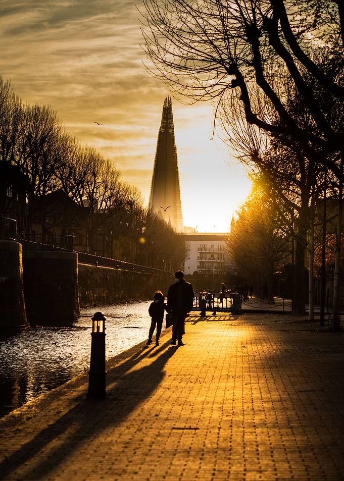 London lockdown sunset