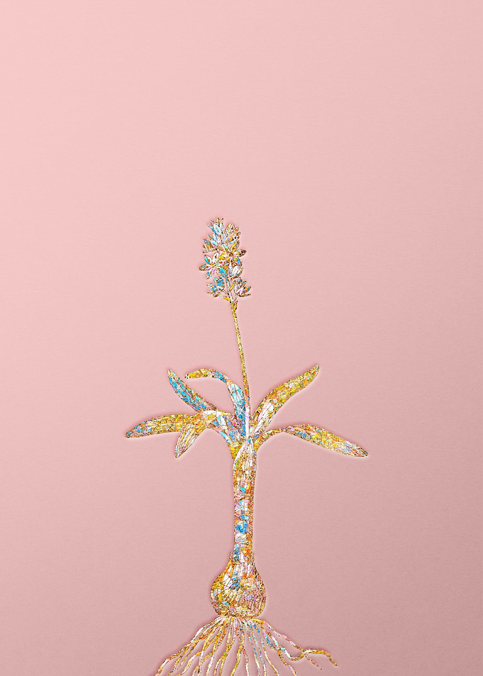 Gold Rainbow Mosaic Flower