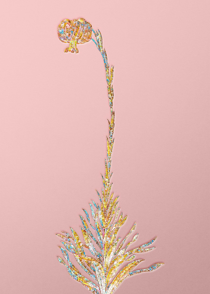 Gold Rainbow Mosaic Flower