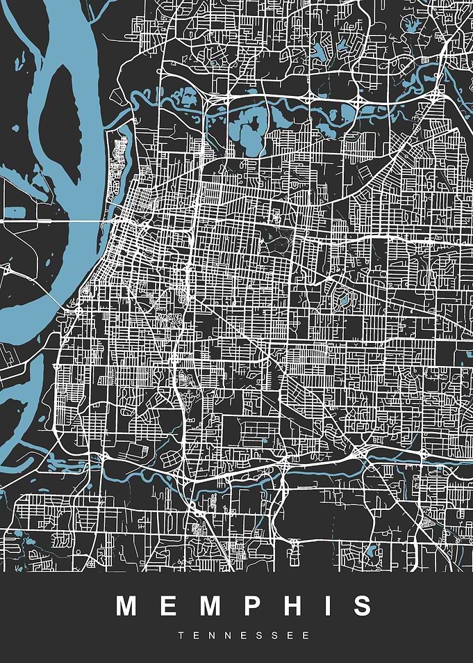 Memphis Map Tennessee US