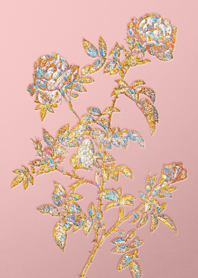 Pink Rainbow Mosaic Flower