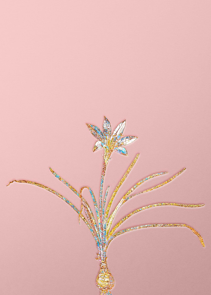 Gold Crystal Mosaic Flower