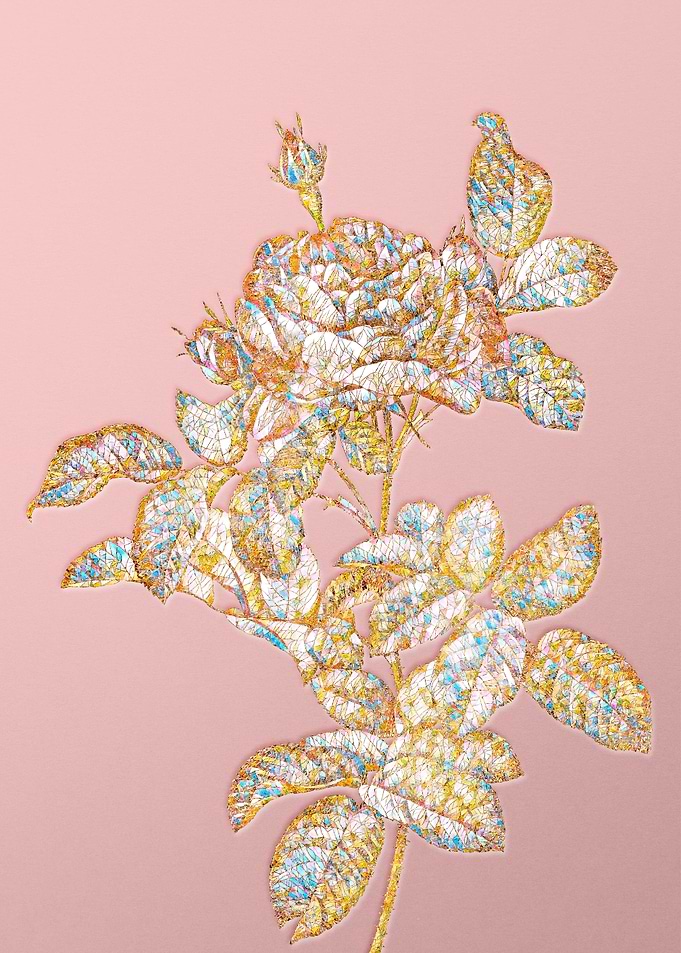 Gold Crystal Mosaic Rose