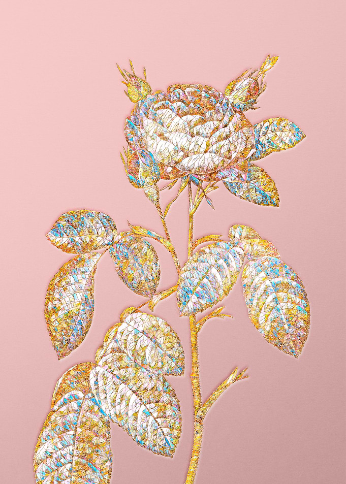 Gold Crystal Mosaic Rose