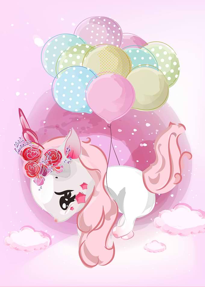 unicorn with balloons