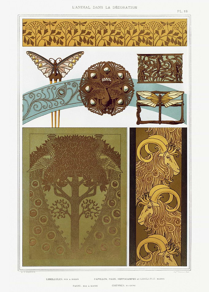 Dragonflies gilding iron