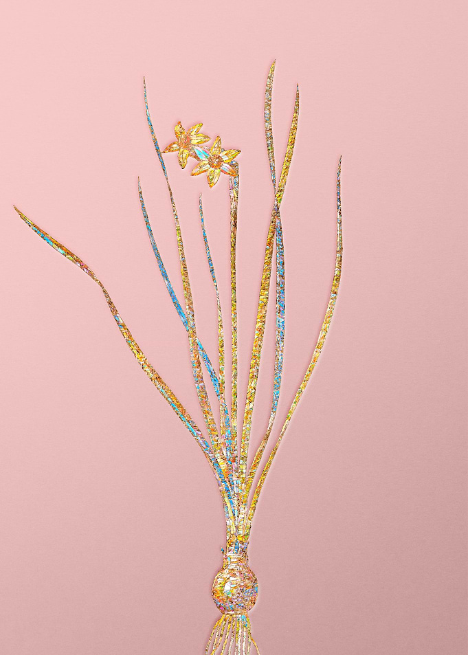 Pink Rainbow Mosaic Flower