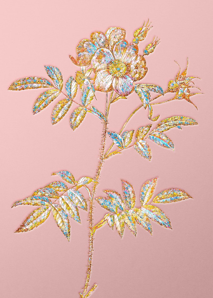 Pink Rainbow Mosaic Flower