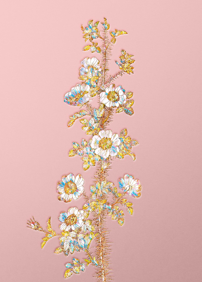 Gold Rainbow Mosaic Flower