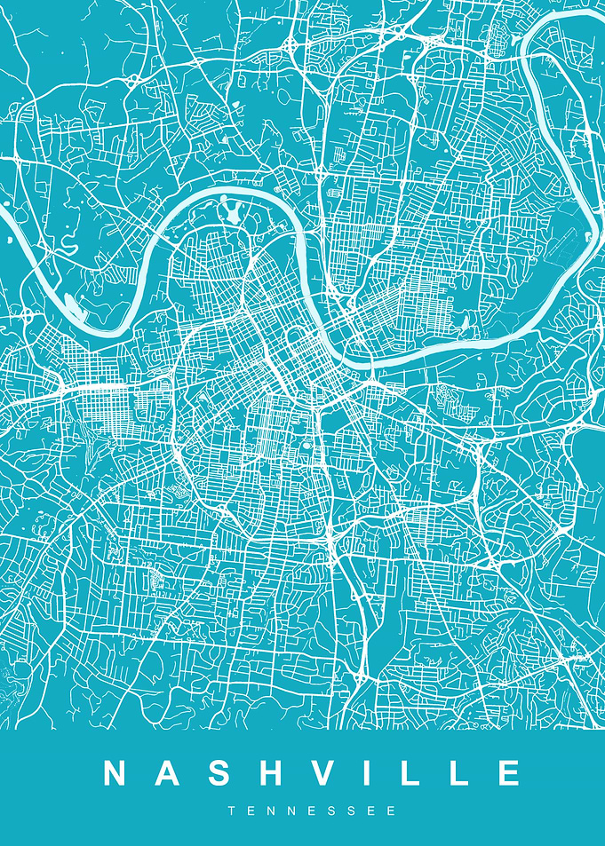 Map Nashville Tennessee US