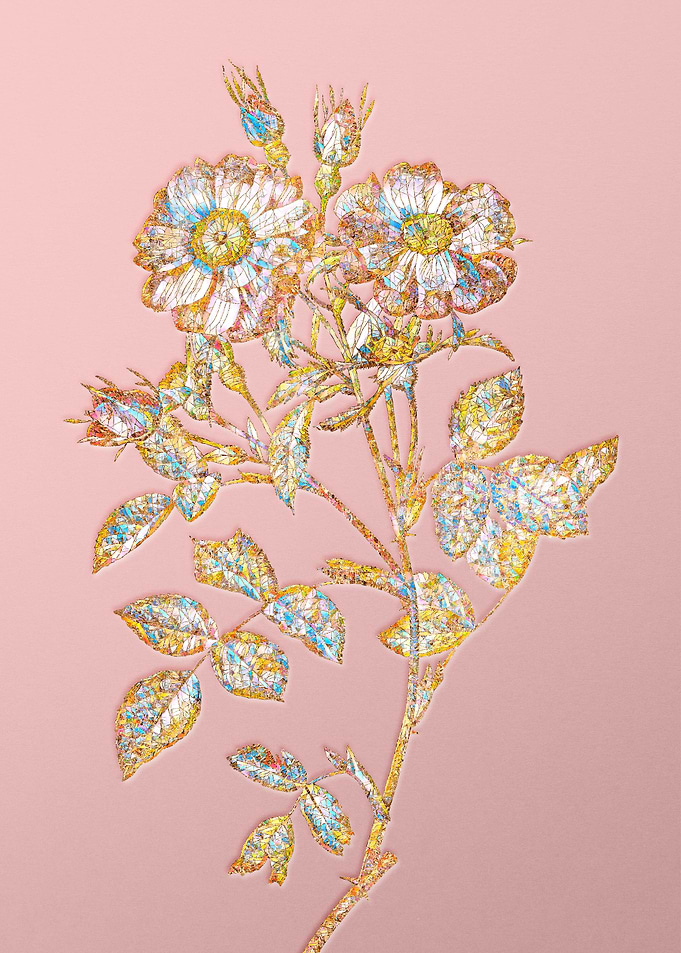 Gold Crystal Mosaic Rose