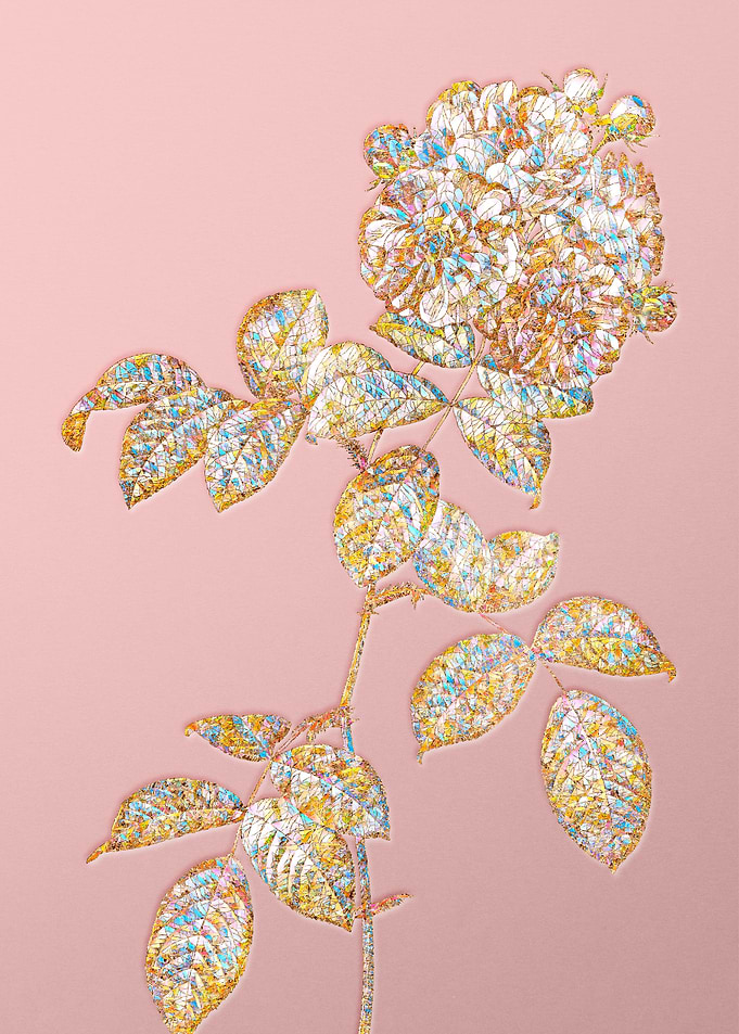 Gold Rainbow Mosaic Flower