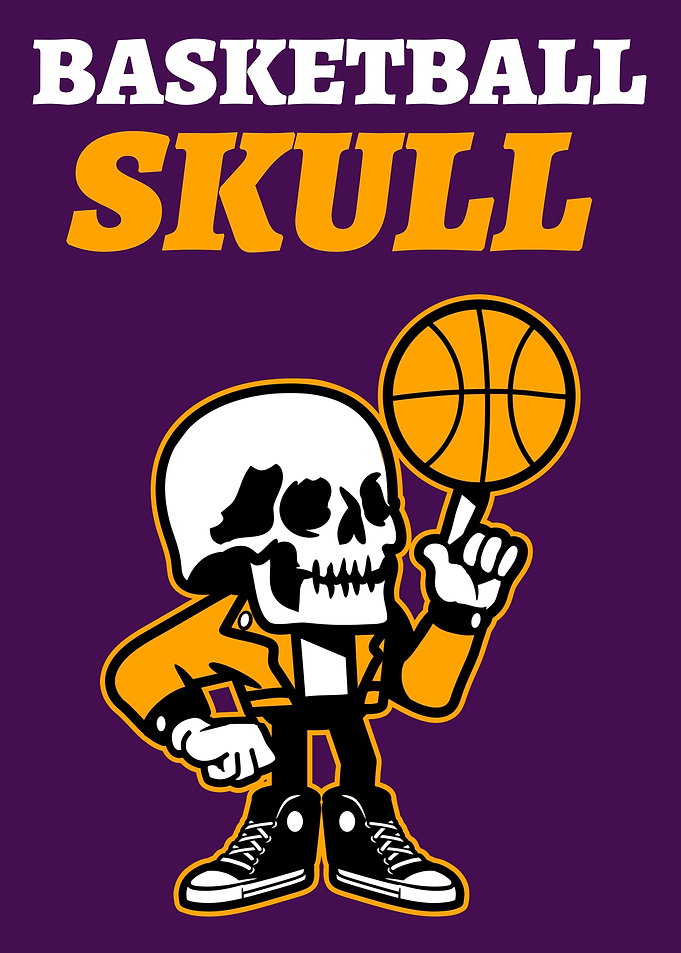 Funny Basketball Skull